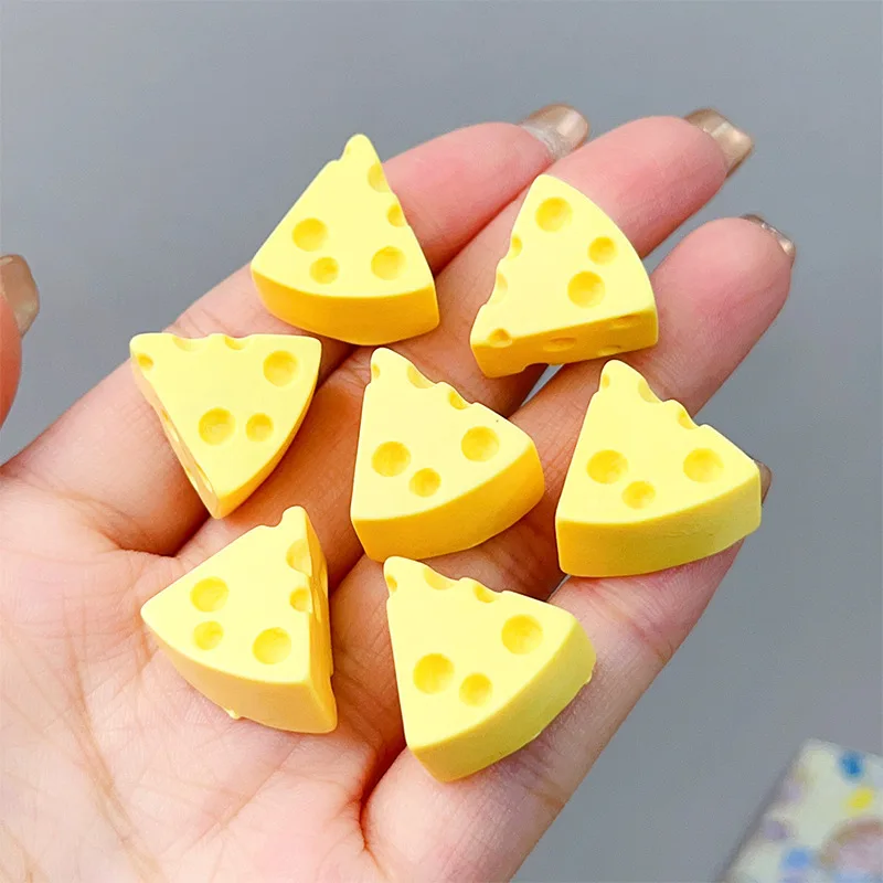 Simulation food and play cheese resin accessories cream glue diy trinkets hole shoes hairpin keychain accessories