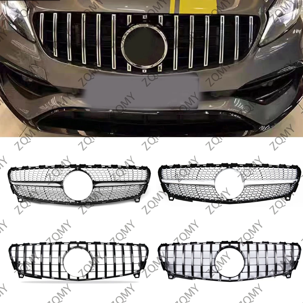 For Mercedes Benz A Class W176 2016-2018 A180 A200 A220 A250 A260 A45 Car Front Bumper Grille Centre Panel Styling Upper Grill