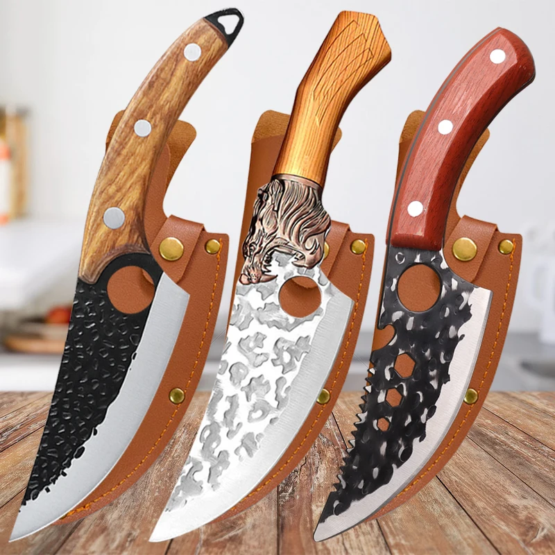 

Stainless Steel Butcher Knife Boning Knifes Handmade Forged Kitchen Knife Meat Cleaver Fruit Knife Cooking Knives