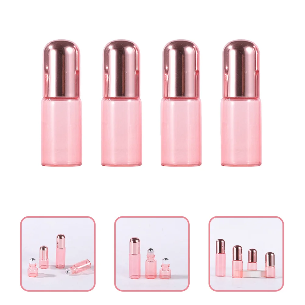 Flacons à bille rechargeables de 2 ml, 10 pièces, en verre doré rose, contenants d'huile essentielle, compacts, anti-fuite, pour mélanges de parfum, aromathérapie