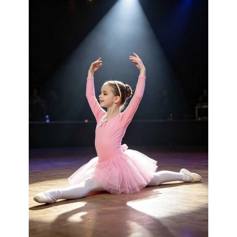

Dance Costume Girl Ballet Leotard Vestido Outfit Sleeve Sequin Tulle Tutu Skirt Baby Summer Dresses Soft Stretchy Daily Clothes