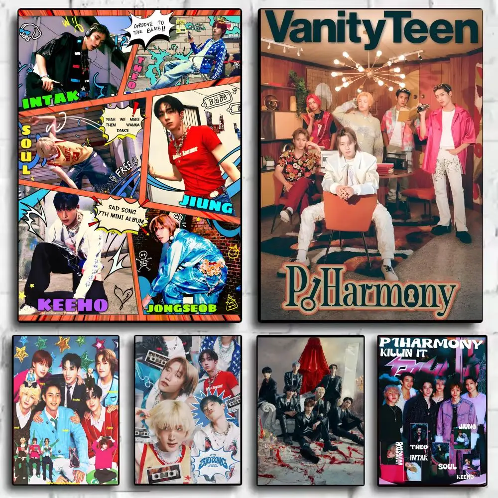 Benutzerdefinierte P-P1Harmony KPOP Poster Aufkleber HD wasserdichte Malerei Wandkunst für Schlafzimmer Wohnzimmer Home Decor Dekoration Geschenk