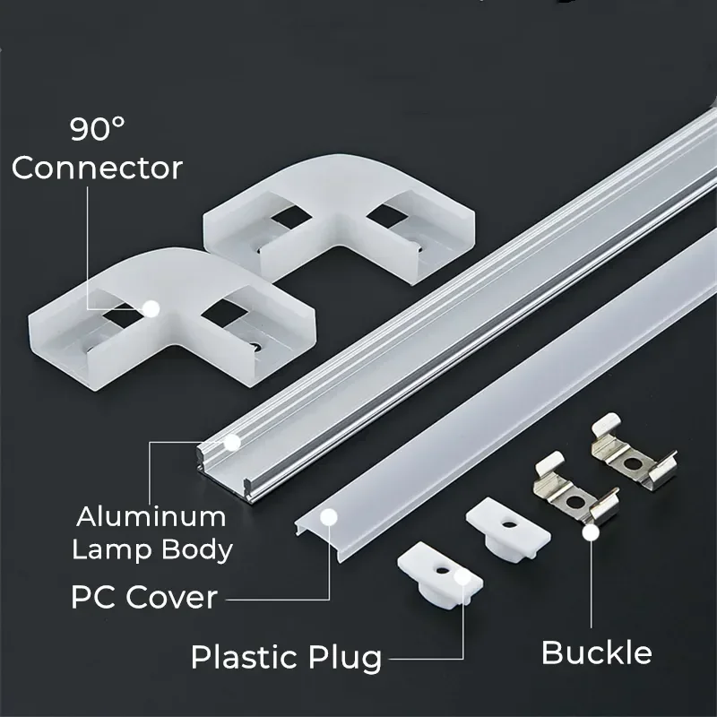 Led Aluminum Profile U/YW-Style Recessed With Milky PC Cover LED Line Bar Strip Lights Garden Square bar Kitchen Home Decor