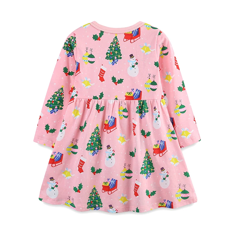 Little maven New Children's Clothing Cartoon Girls Christmas Dresses Fall Baby Girl Holiday Gift Party Dress Princess Kids Dress