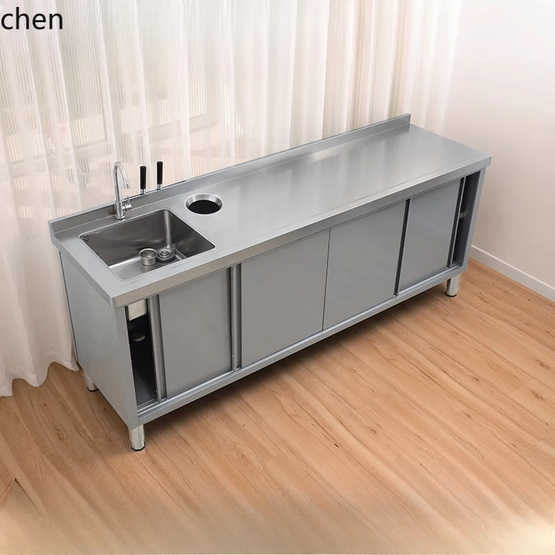 

WL stainless steel pool console integrated storage vegetable basin stove cabinet household