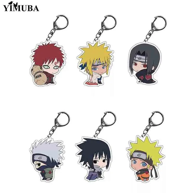 Naruto Anime Akatsuki Uchiha Itachi Acrylic Keychain Fashion Key Ring Bag Charms Friends Gift Pendant Jewelry Cute Creative