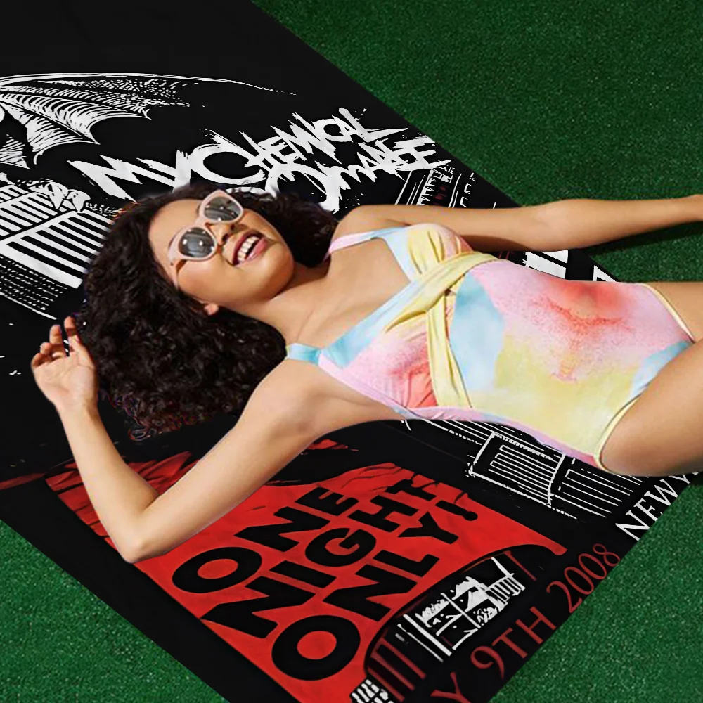 Банное полотенце My Chemical Romance Band из микрофибры, мягкое водопоглощающее дышащее полотенце для девочек и детей, декоративное пляжное полотенце с героями мультфильмов