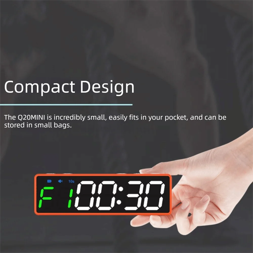 Exercise Timer Rechargeable Gym Timer with Magnetic Back Countdown/up Mini Gym Timer USB‑C Portable Countdown Stopwatch Home Gym