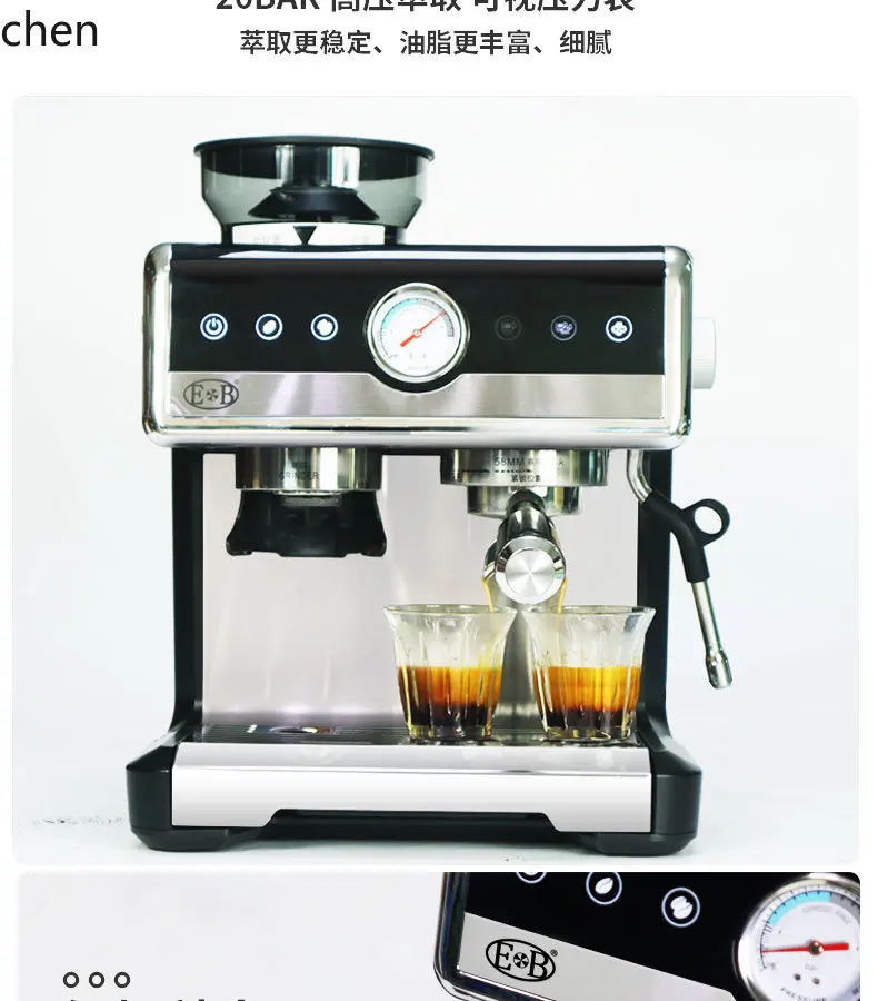 ZML coffee machine household semi-automatic small commercial grinding machine