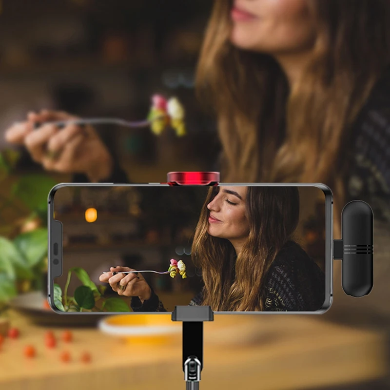 Lavalier mikrofon Mini nirkabel, Mic tanpa kabel Plug-Play untuk HUAWEI Youtube Facebook rekaman Video siaran langsung Vlog