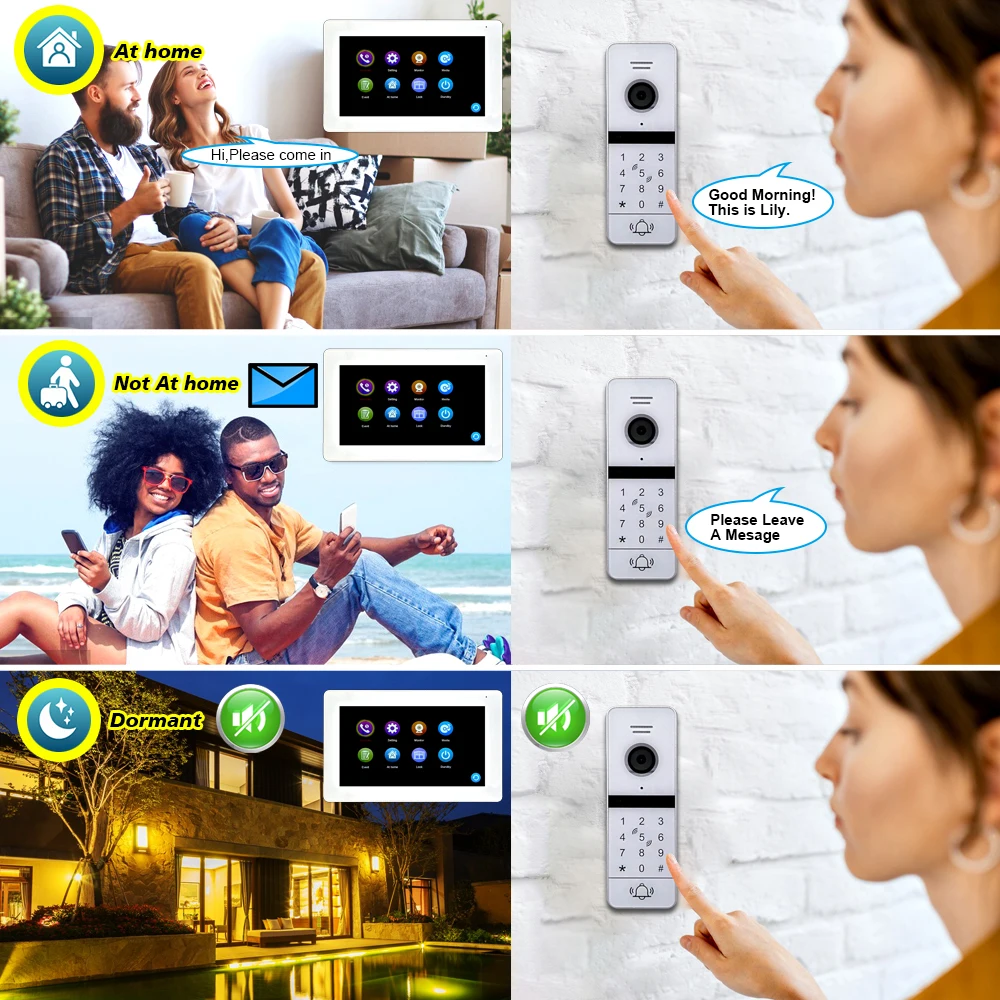 Tuya Video-Gegensprechanlage Wifi 10 Zoll Video-Türsprechanlage Türklingel-Gegensprechanlage mit Tastatur und Touchscreen-Gegensprechanlage 1080P Rfid