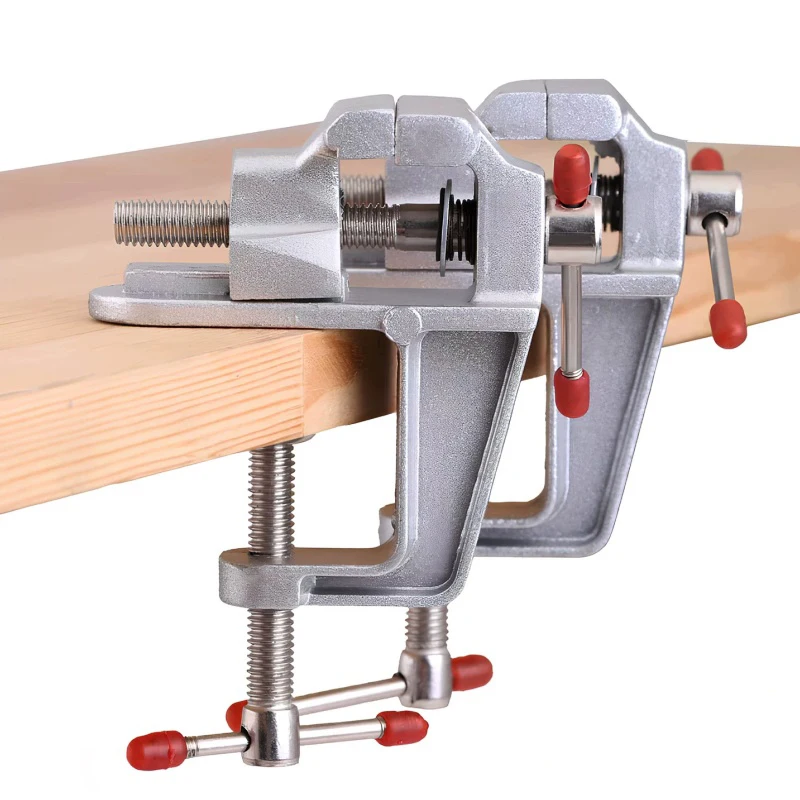 Professional Table Vise , 360° Rotation Work Clamp-On Vise, Versatile Use, Heavy Duty Construction for Woodworking, Metalworking