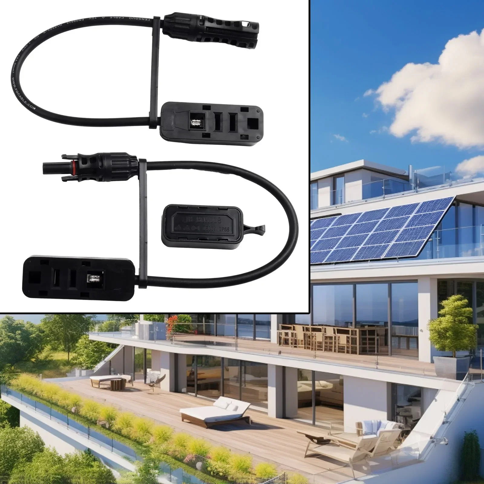 Solar Photovoltaic Cable Connector Solar Connector Connector Box PVC Reliable 1500V/30A 3-split Solar Accessory