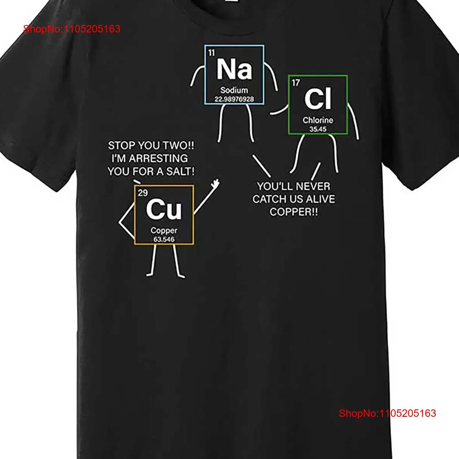 تي شيرت رجالي مضحك Science Pun Na I'm Arresting You الجدول الدوري D عتيق مغسول قابل للتنفس أنيق مريح كاجوال #1