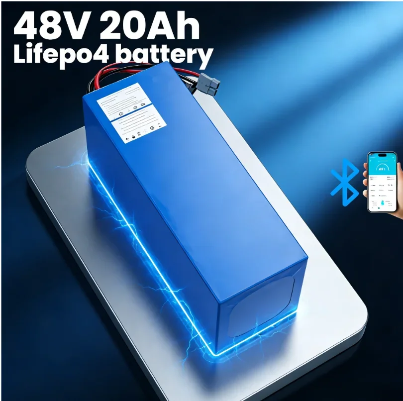 48V 20Ah LiFePO4 Battery with 50A BMS | 2000W Compatible for Scooter/EV/Citycoco/Tricycle | 5A/3A Charger Included – 2000+ Cyc