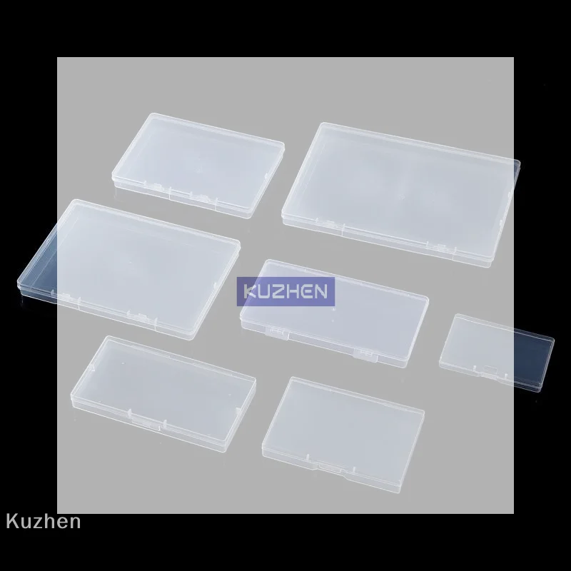 /Kuz/Transparent Rectangular Plastic Box, Dustproof Storage Case, Sturdy Jewelry Nail Art Rhinestones Container 1Pcs