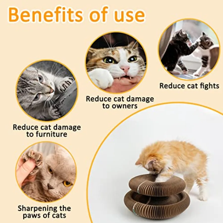 لوح خدش للقطط من ماجيك أورجان وأكورديون لعبة كات بتلر سنفل باو كرتون فاتنة