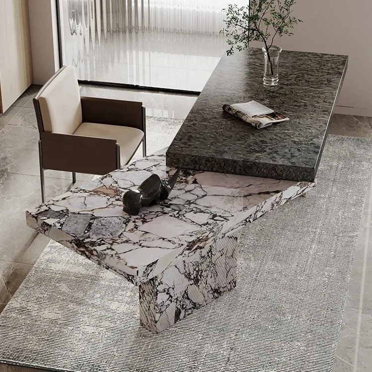 Luxury desk Natural marble creative study table Modern home office