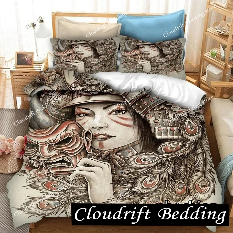 

Комплект постельного белья с 3D-принтом «Японский самурайский тату»: наволочки, пододеяльник, комплект постельных принадлежностей