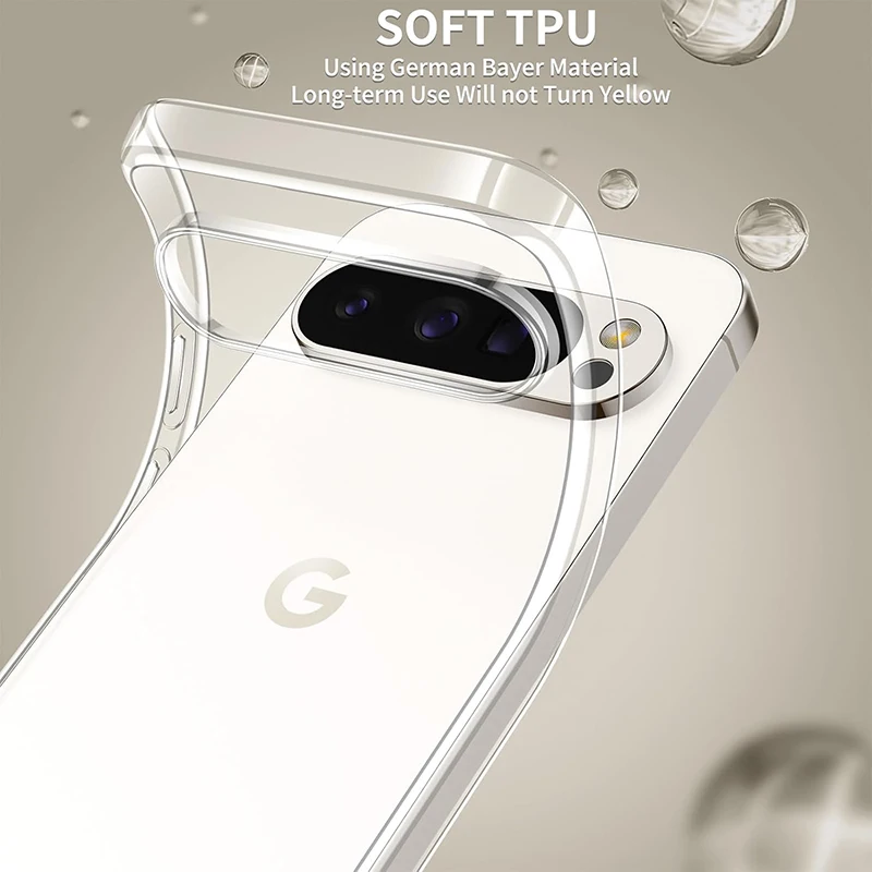 Ultra-Thin Silicone Soft Clear Case For Google Pixel 9 9A 8 8A 7 7A 6 6A 5 5A Pro 5G Cover Transparent Shockproof Shell Fundas