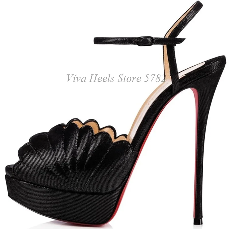 الذهب/الشظية/الجلد الأسود 15 سنتيمتر سوبر عالية الكعب اللمحة تو الكاحل حزام خنجر صنادل أرضية مثير أحذية مصممين الحفلات الفاخرة