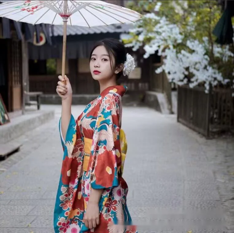 New kimono women Japanese improved kimono yukata lovely girl travel photo clothing