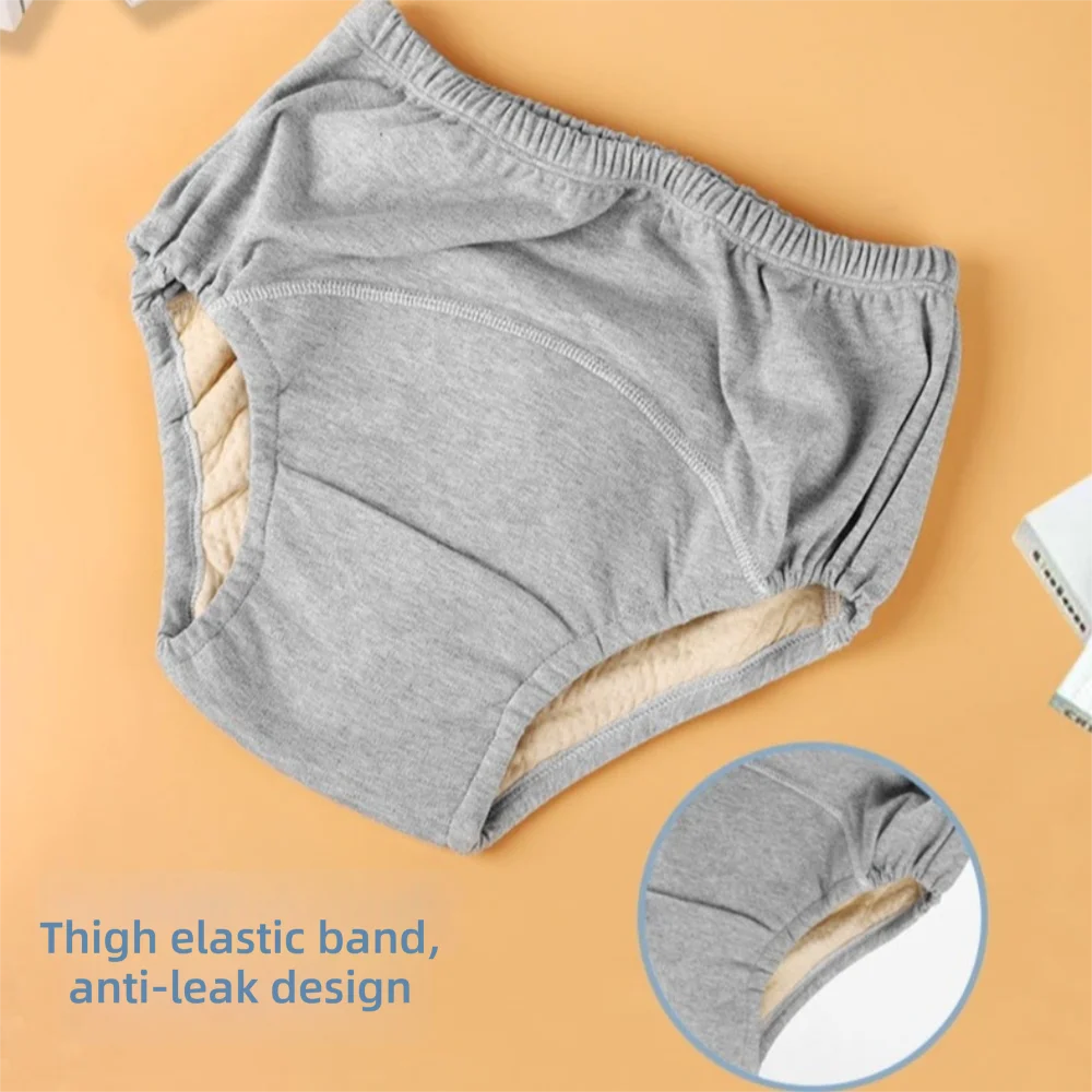 

Pure Cotton Incontinence Underwear Washable Leakproof Bed Wetting Pants Soft Breathable Incontinence Briefs Adult Use