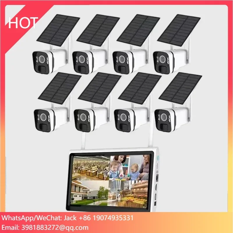 

Outdoor Solar Panel IP66 Waterproof Wireless CCTV NVR Kit 4MP FHD 8CH Ip Wifi Network Security Camera System
