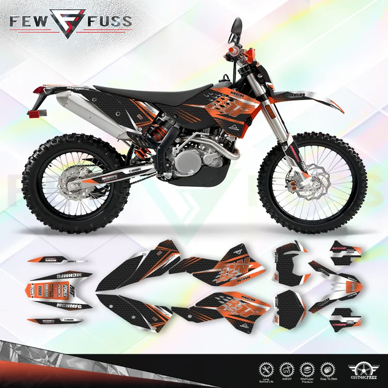 Fewfuss Holographic Chrome Racing Decal Graphics Kit fits KTM SXF 07-10 EXC 08-11 Dirt Bike Stickers 3