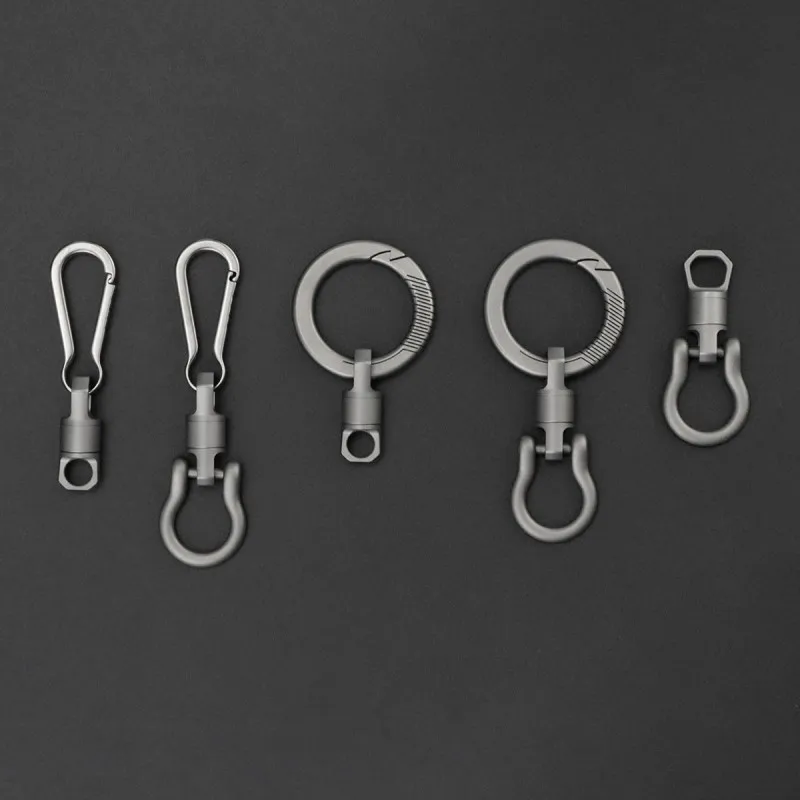 

360° Rotating Keychain Ultra Light Titanium Car Keyring Quick Release Anti-Lost Multi-Function EDC Accessories