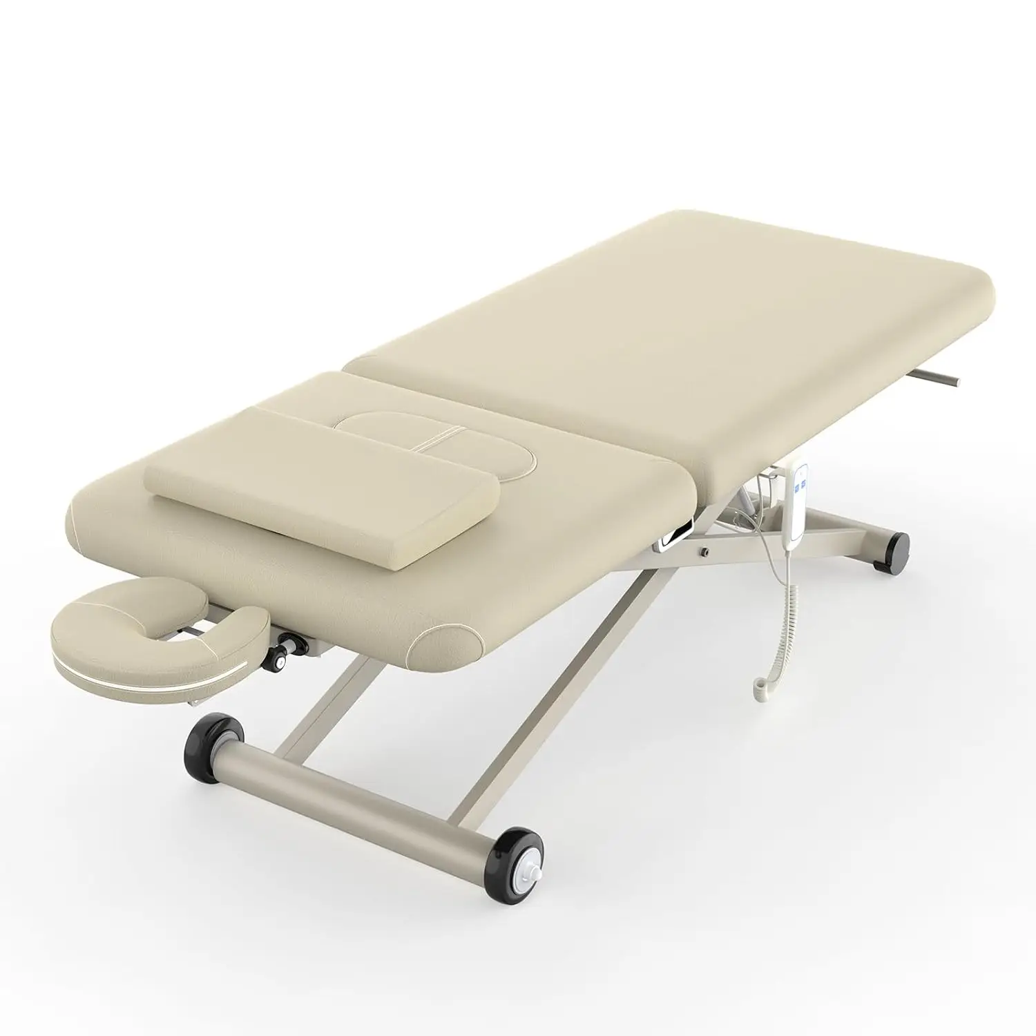 Electric Massage Table, Electric Lift Motor and Manual Backrest Adjustable for Treatment/Medical Spa/Facial, Customized