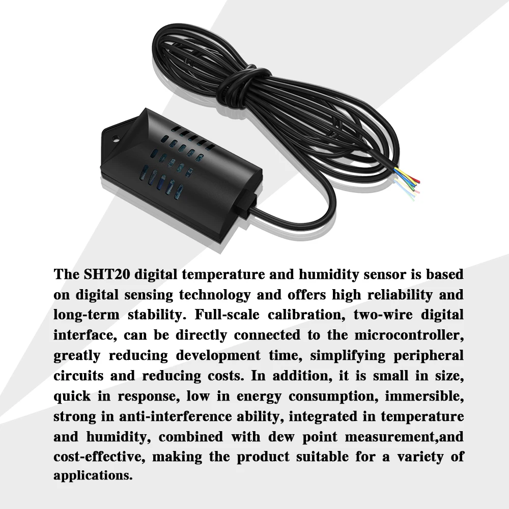 SHT20 Digital Temperature Humidity Sensor Module With Case 1M Extension Cable 0-100%RH -40 -125 Replace AM2320 DHT11 DHT22