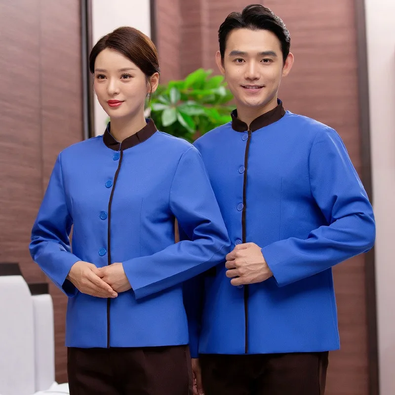 Roupas de limpeza com mangas compridas, Uniformes Hotel Cleaners, Roupas Shopping, Outono e Inverno