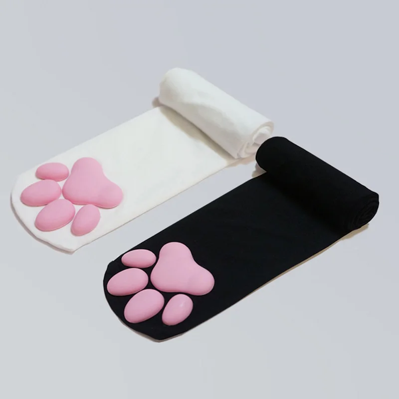 Kawaii Girl Non-slip 3D Cat Paw Toe Socks Cute Cat Over The Knee Socks Ladies Stockings Cosplay Lolita Dress Ladies Gifts Socks