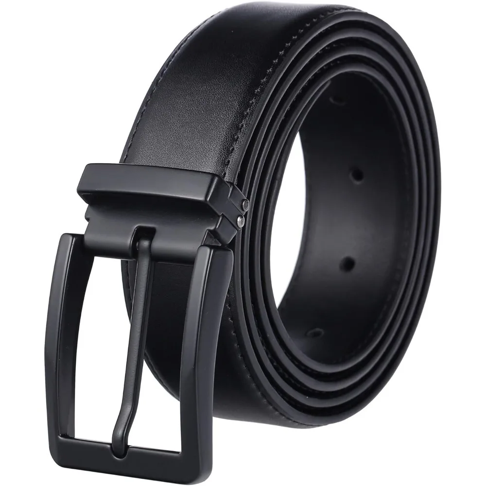 

Мужской классический ремень из черной кожи для джинсов