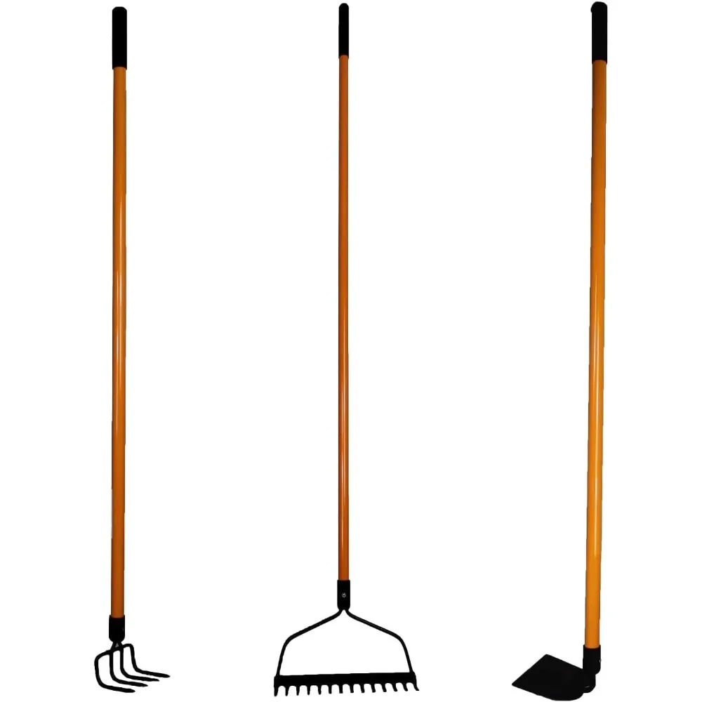 

Various Assorted Garden Rakes (3 Pcs) – 2 Bow Rake, and 1 Garden Hoe – Premium Quality Multipurpose Assorted Shovels
