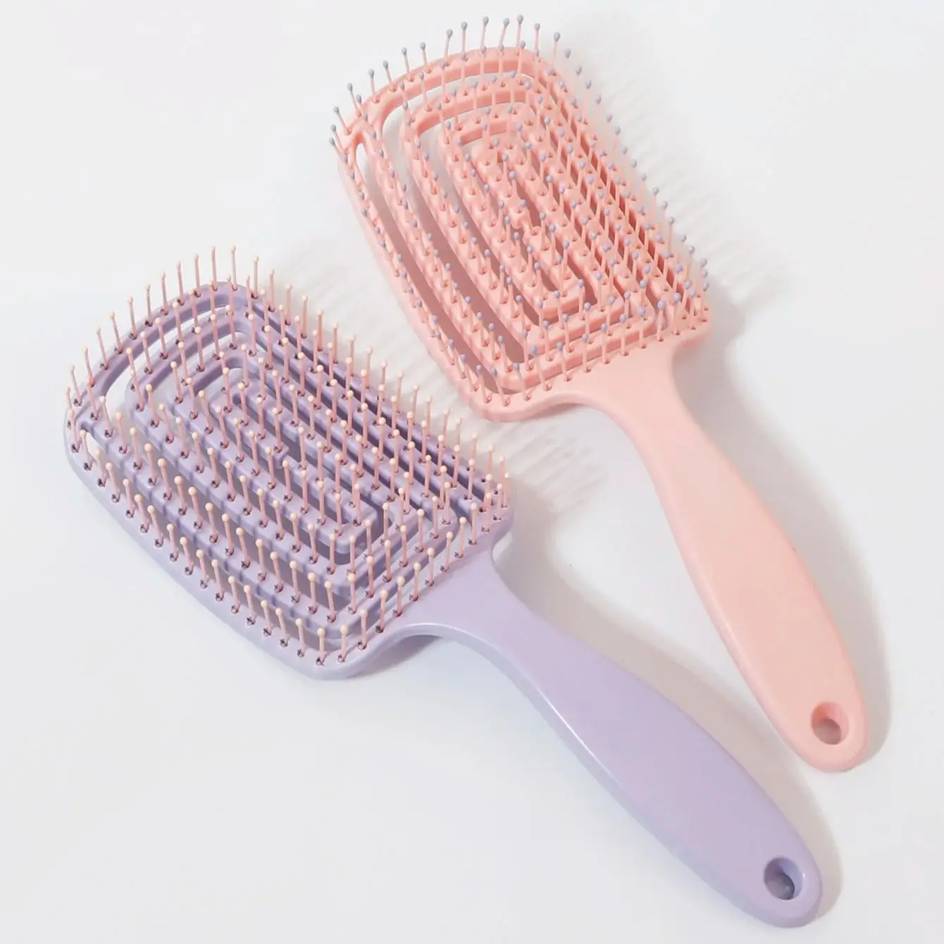 

2 шт., полая щетка для распутывания волос, щетка для влажных или сухих волос, парикмахерская щетка для всех типов волос, специально для париков из натуральных волос