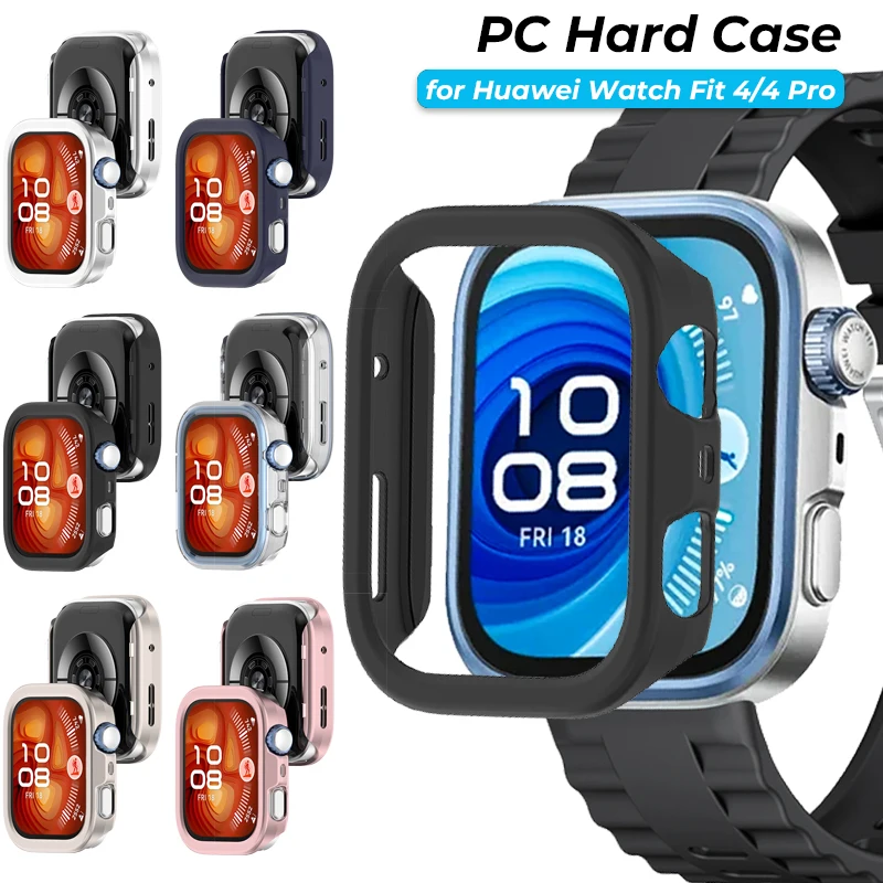 Жесткий чехол для ПК для Huawei Watch Fit 4/4 Pro, противоударный защитный чехол-бампер для Huawei Fit4, полый чехол, аксессуары Жесткий чехол для ПК для Huawei Watch Fit 4/4 Pro, противоударный защитный чехол-бампер для Huawei Fit4, полый чехол, аксессуары