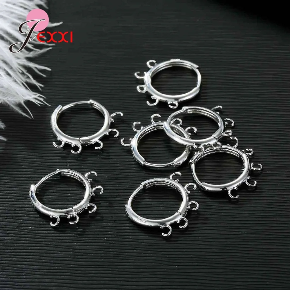 New Design 925 Sterling Silver Charm Smooth Ear Hook Earrings Accessories For Jewelry Making DIY Handmade Findings 17mm