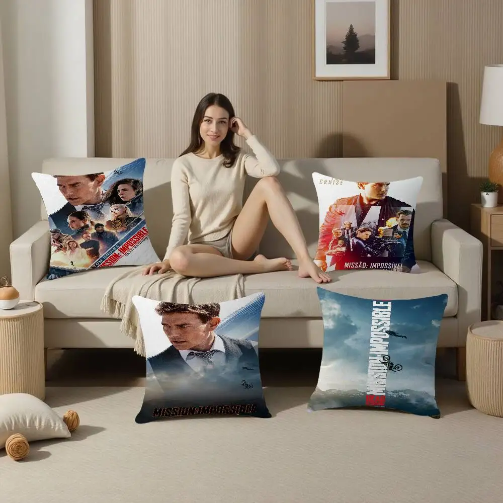 2023 Pop Movie Mission Impossible Cushion Cover Car Throw Pillow Case For Sofa Car Christmas Gift 40x40cm 45x45cm