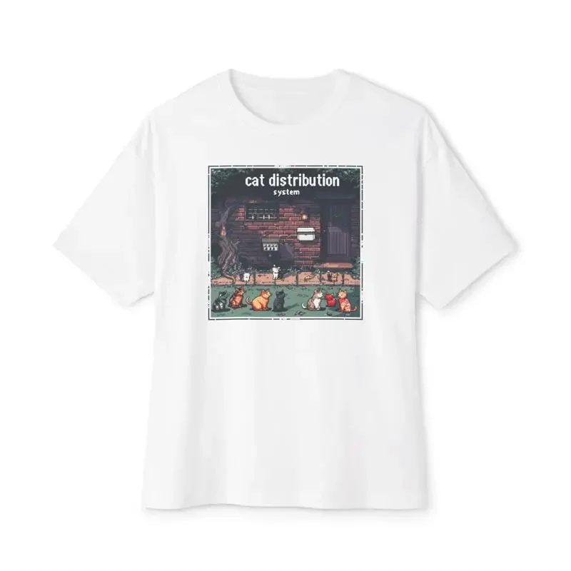 Cat Distribution System T Shirt Funny Lover Oversized Boxy