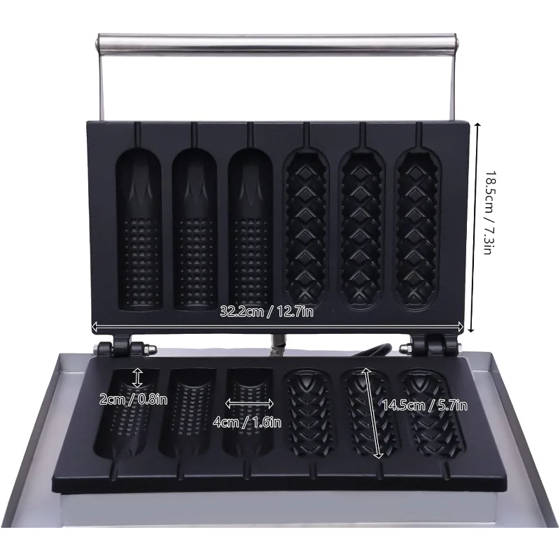 1500 واط التجارية آلة الوافل 110 فولت 2 شكل الذرة الكهربائية هوت دوج الهراء صانع مقرمش الخبز الذرة الفطائر غير عصا صانع 6 قطعة