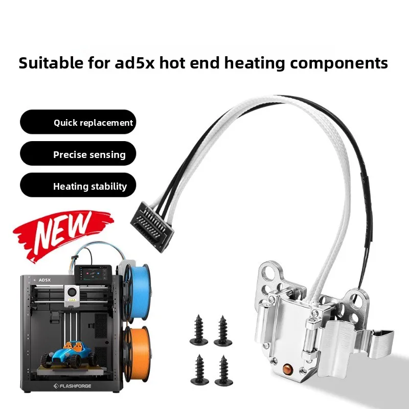 3D Printer Parts FOR Flash Casting AD5X Hot End Heating Assembly Aluminum Alloy Hot End Base High Temperature Resistance