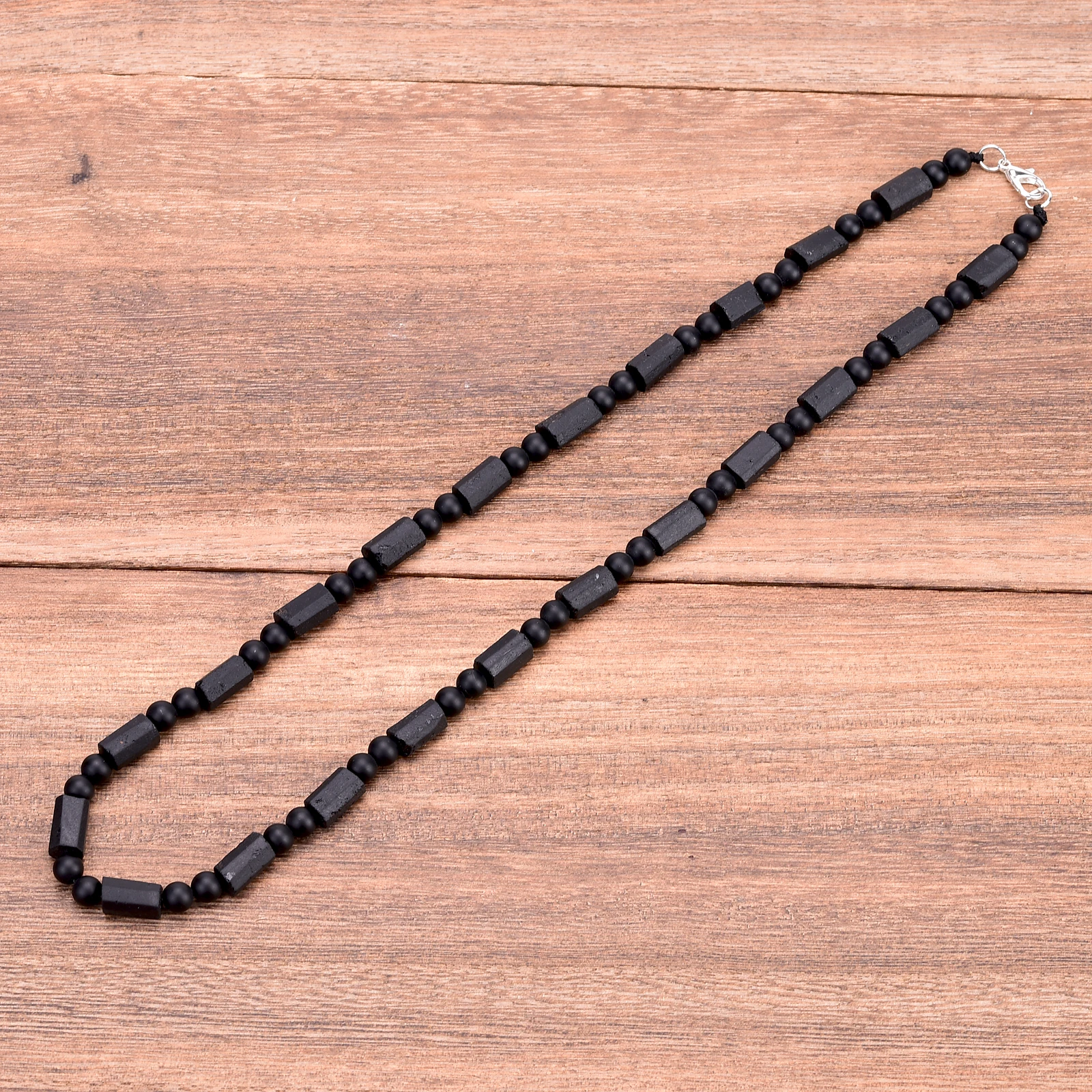 6mm Black Tourmaline Necklace for Men Onyx Beads Necklaces Raw Stone Mens Crystal Beaded for Healing and Jewellery Gifts for Him