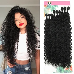 Curly Synthetic Hair Extensions Heat Resistant Long Weaving Curly Hair Extensions Natural Bundles Organic Ice Silk High Quality