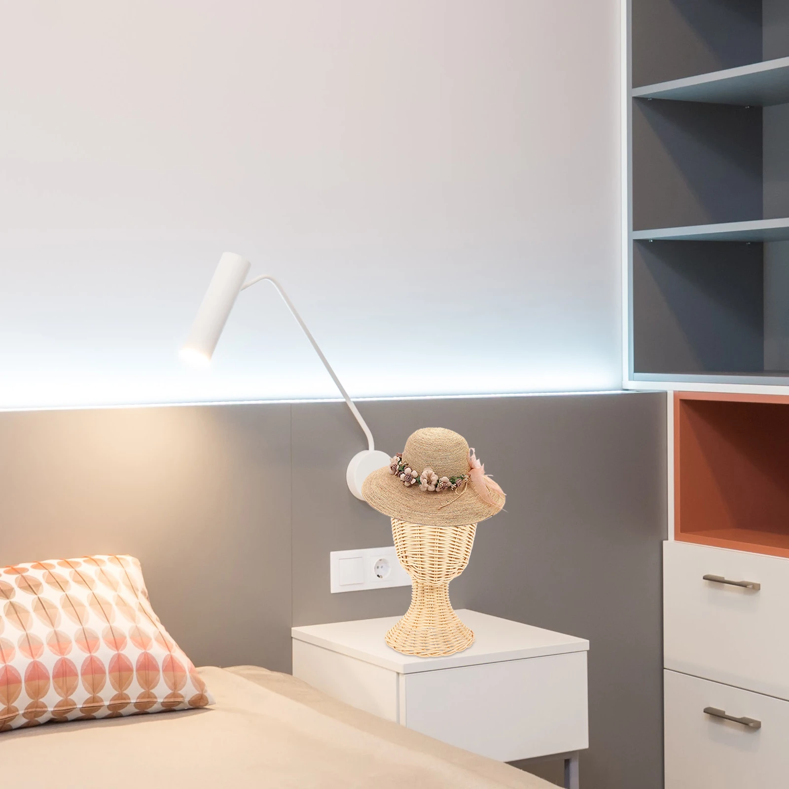 

Sturdy Rattan Hat Hats Wigs Helmets Adjustable Holder Tabletop Storage Rack Shape Support Stable Base Ideal For Store