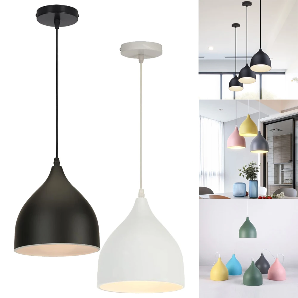 

Multicolour Lustre Pendant Lamps Restaurant Hanging Lights Lighting Kitchen Light Shade Fixtures Modern E27 Led Loft Chandelier