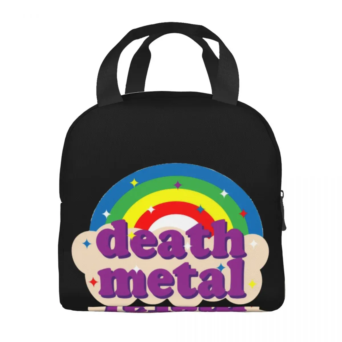 Bolsa de almuerzo de Metal Death Unisex, fiambrera portátil con aislamiento, Bento Box para alimentos