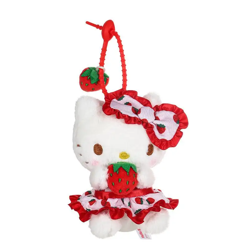 Sanrio Hello Kitty Cinnamoroll Kawaii Keychain ، دمية كرتونية ، ميلودي ، فراولة ، ألعاب قطيفة ، دلاية ، ديكور حقيبة ظهر ، هدايا