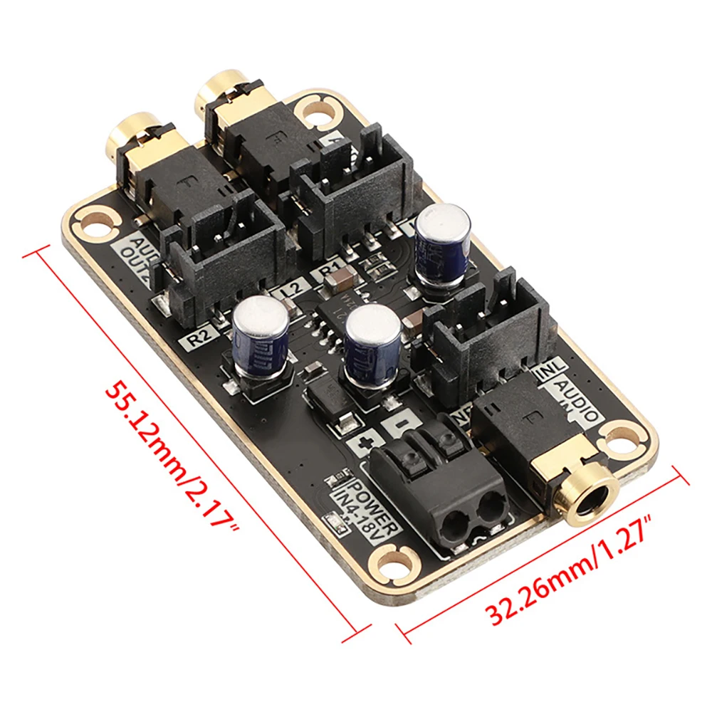 DC4-18V Audio Isolation Noise Reduction Module Audio DSP Common Ground Amplifier Board Car Audio DS Power Amplifier Board